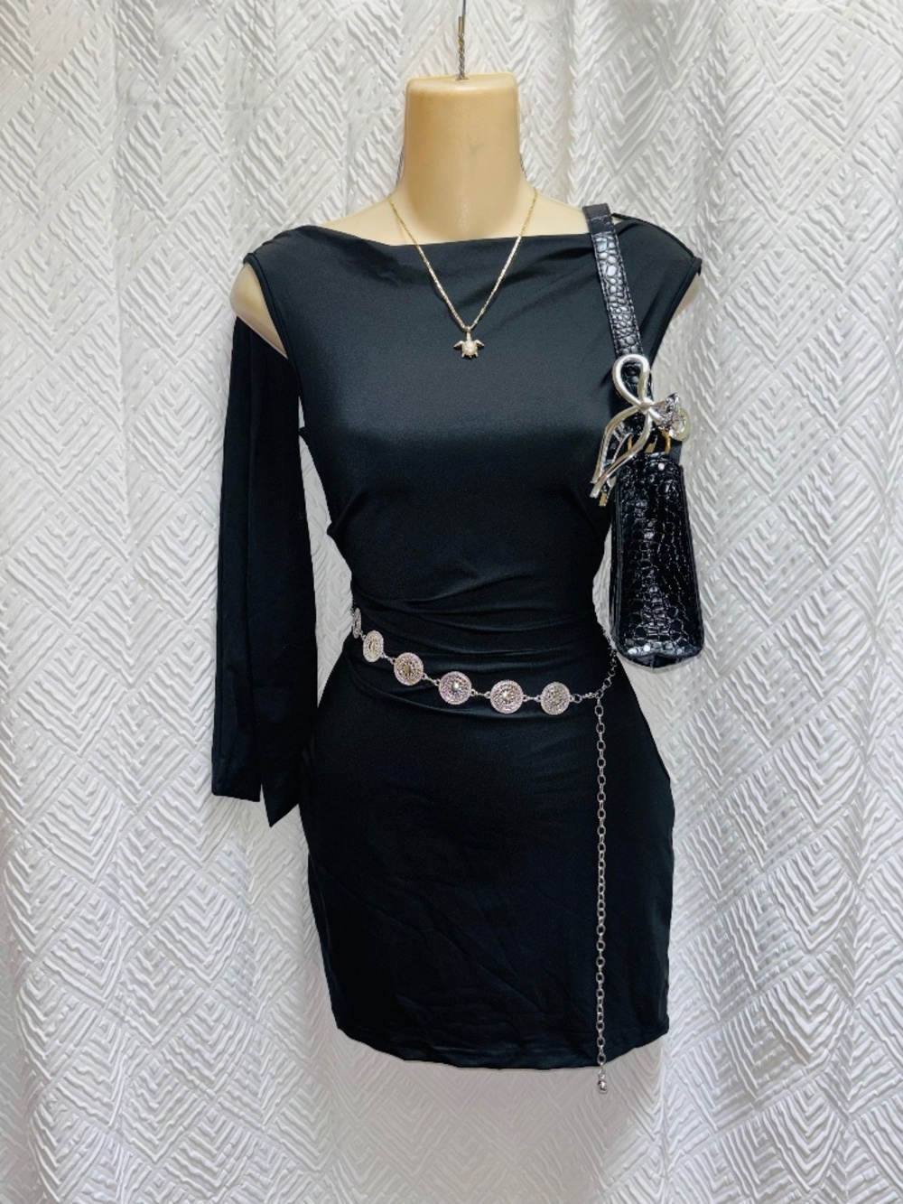 Black asymmetrical dress going out events cheap